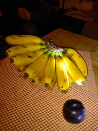 High angle view of fruits on table