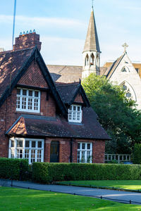 Houses on field