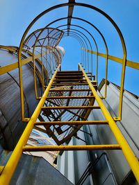 Low angle view of staircase against sky