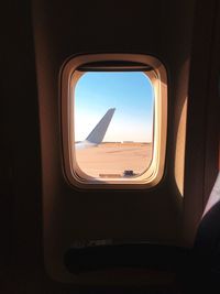 Sea seen through airplane window