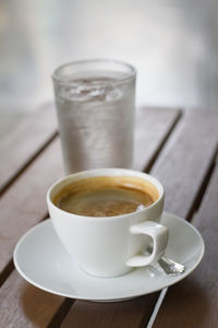 Coffee cup on table