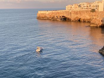 High angle view of sea against sky