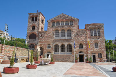 Low angle view of building against clear sky