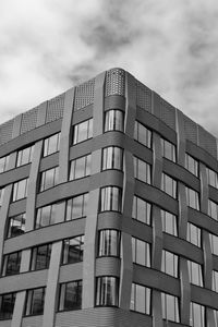 Low angle view of modern building against sky