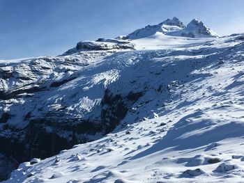 Snow covered mountain against sky