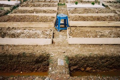 High angle view of construction site