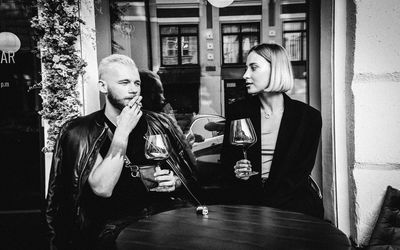 People sitting in restaurant