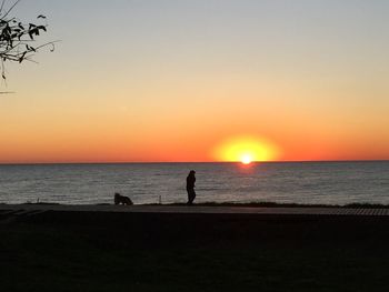 Scenic view of sea at sunset