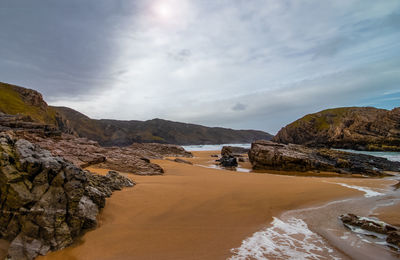 Scenic view of beach against sky