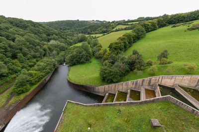 View from the dam at wimbleball lake in exmoor national park
