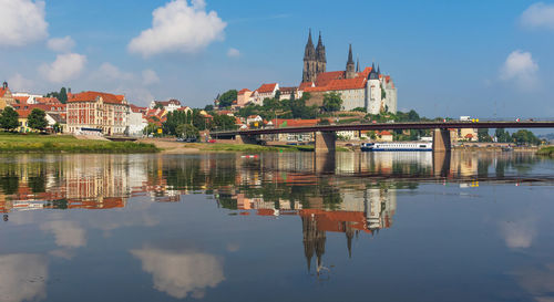 Reflection of buildings in water