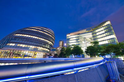 Modern buildings against blue sky