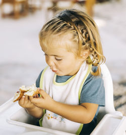 Cute girl eating food