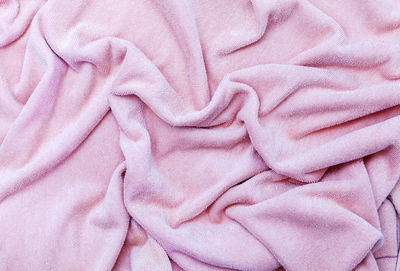 Full frame shot of crumpled pink towel