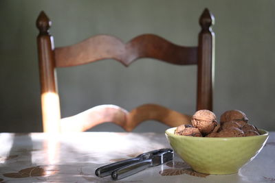 Close-up of birthday cake on table at home