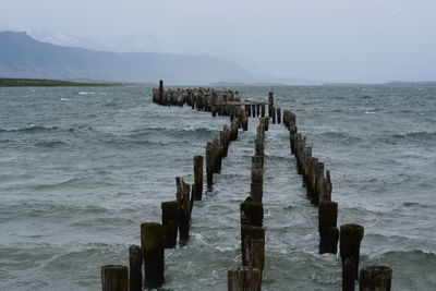 View of pier in sea