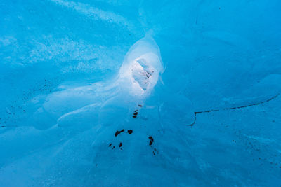 Interior of cave during winter