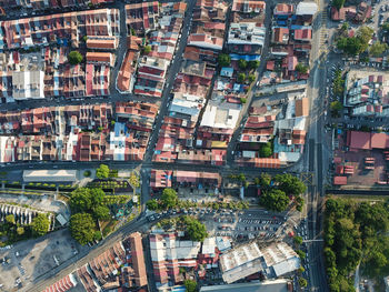 Aerial top down view sia boey urban archaeological park.