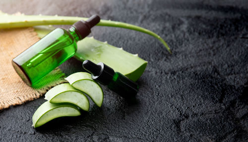 High angle view of food on table