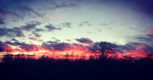 Scenic view of landscape at sunset