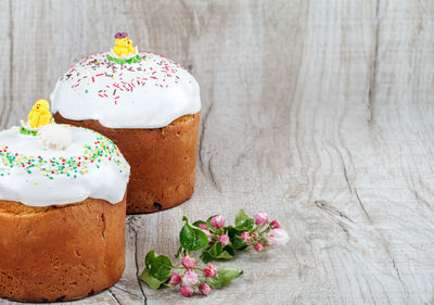 Close-up of cake on table