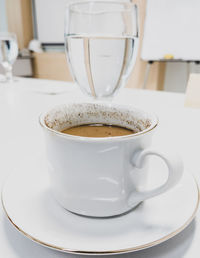 Close-up of coffee on table