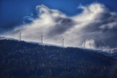 Low angle view of landscape against sky