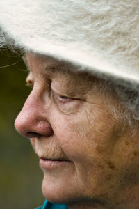 Close-up portrait of a serious young woman