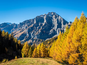 Scenic view of mountains against clear sky
