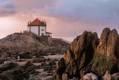 View of traditional building against sky in the beach