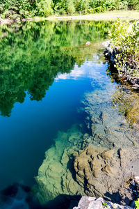 High angle view of lake