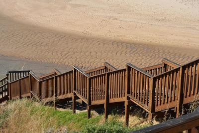 Sand dune on beach against sky