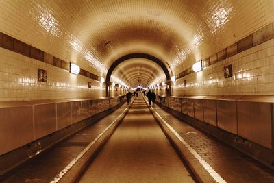 Illuminated subway tunnel