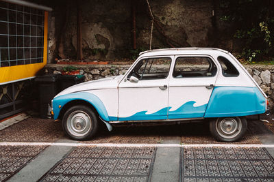 Vintage car parked on street