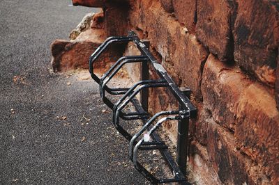 High angle view of bicycle stand