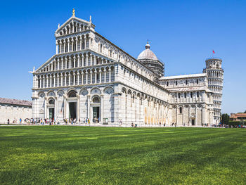 View of historical building against blue sky