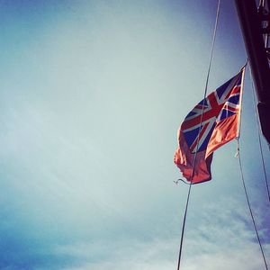 Low angle view of american flag