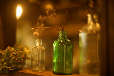 Close-up of plant in jar on table