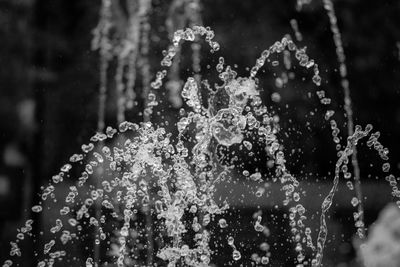 Close-up of water splashing on fountain