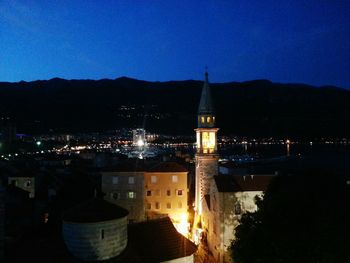 View of illuminated cityscape at night