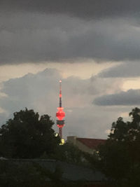 Communications tower against sky