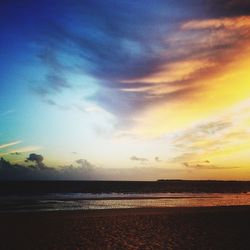 Scenic view of sea at sunset