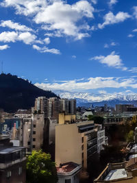 Buildings in city against sky