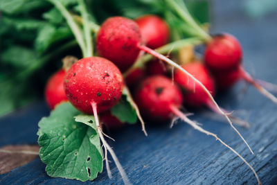 Close-up of strawberry on table