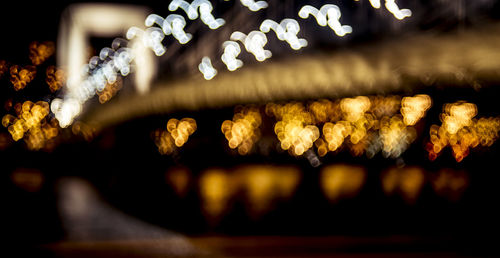 Defocused image of illuminated christmas lights