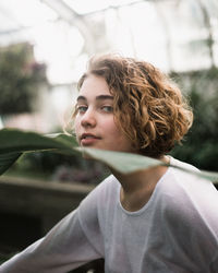 Close-up portrait of woman outdoors