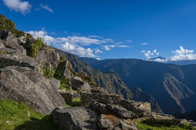 Scenic view of rocky mountains against sky