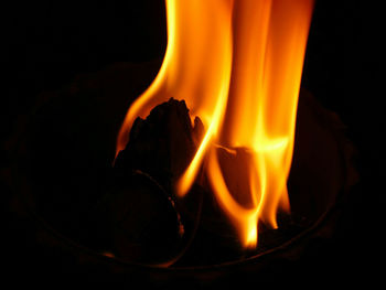 Close-up of fire against black background