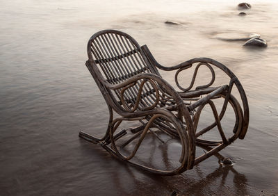 Empty chairs on table