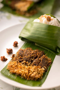 Close-up of dessert in plate